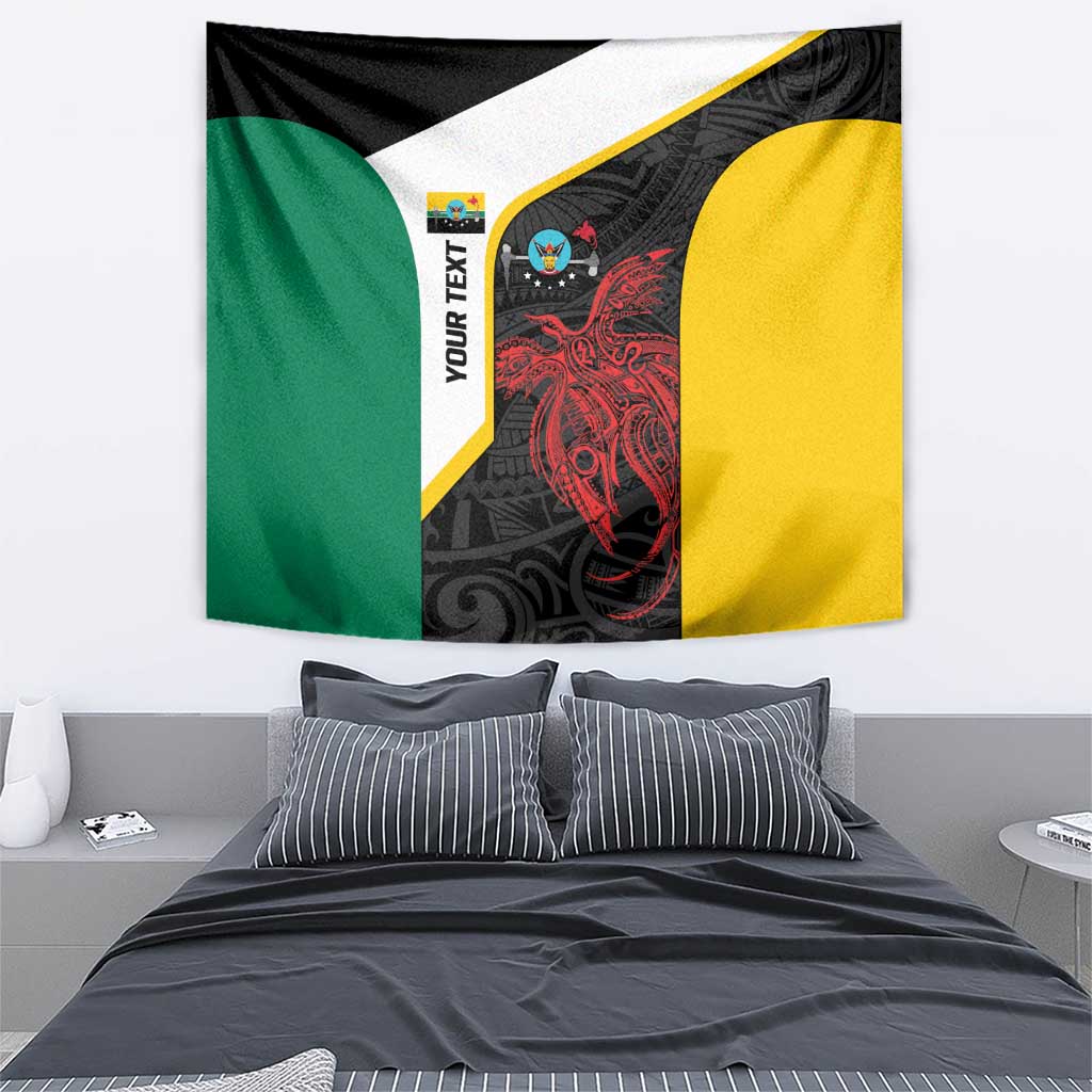 Personalised PNG Hela Province Tapestry Bird of Paradise Tattoo Flag Motif - Polynesian Pride