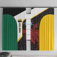 Personalised PNG Hela Province Window Curtain Bird of Paradise Tattoo Flag Motif - Polynesian Pride