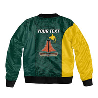 Personalised PNG Jiwaka Province Bomber Jacket Bird of Paradise Tattoo Flag Motif - Polynesian Pride