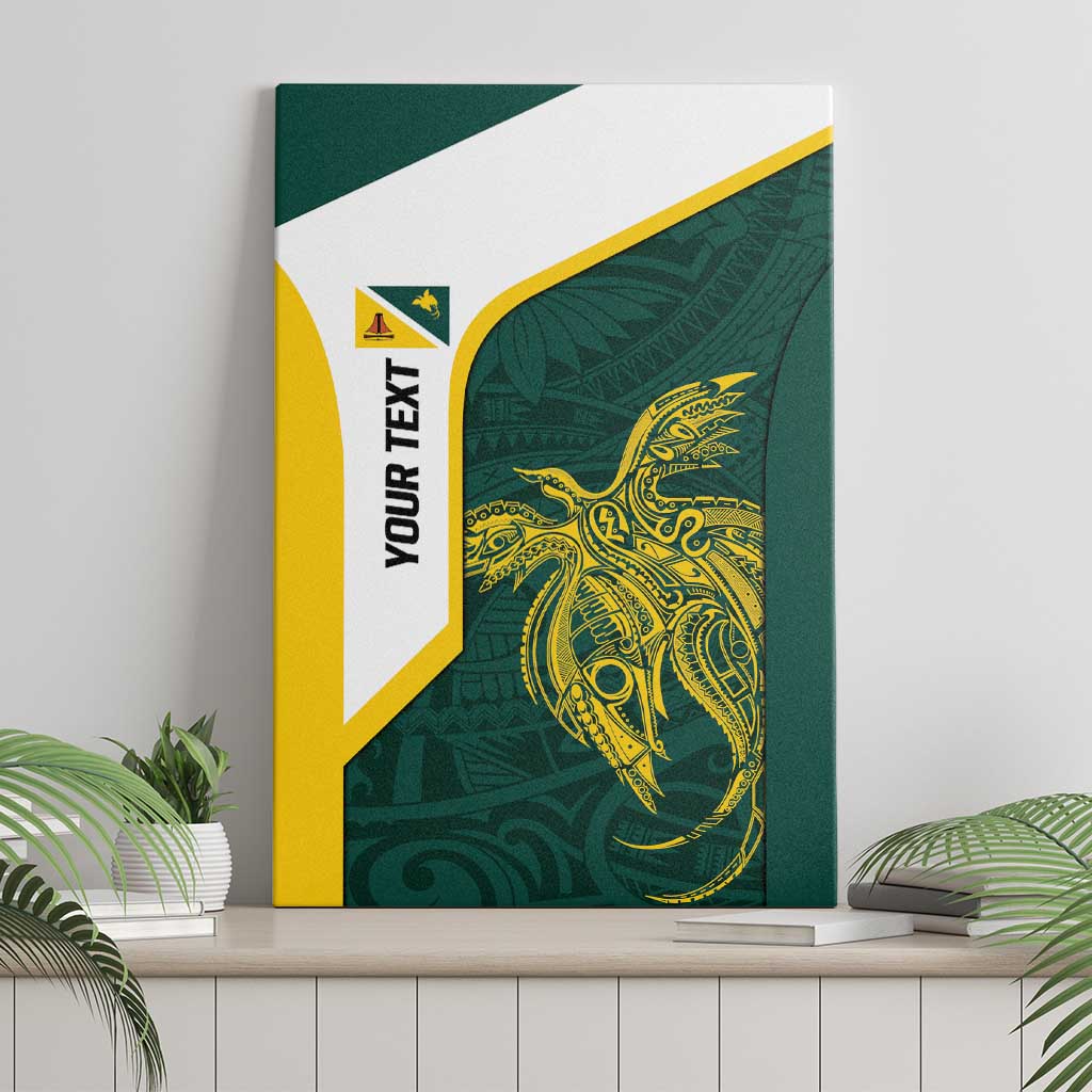 Personalised PNG Jiwaka Province Canvas Wall Art Bird of Paradise Tattoo Flag Motif - Polynesian Pride