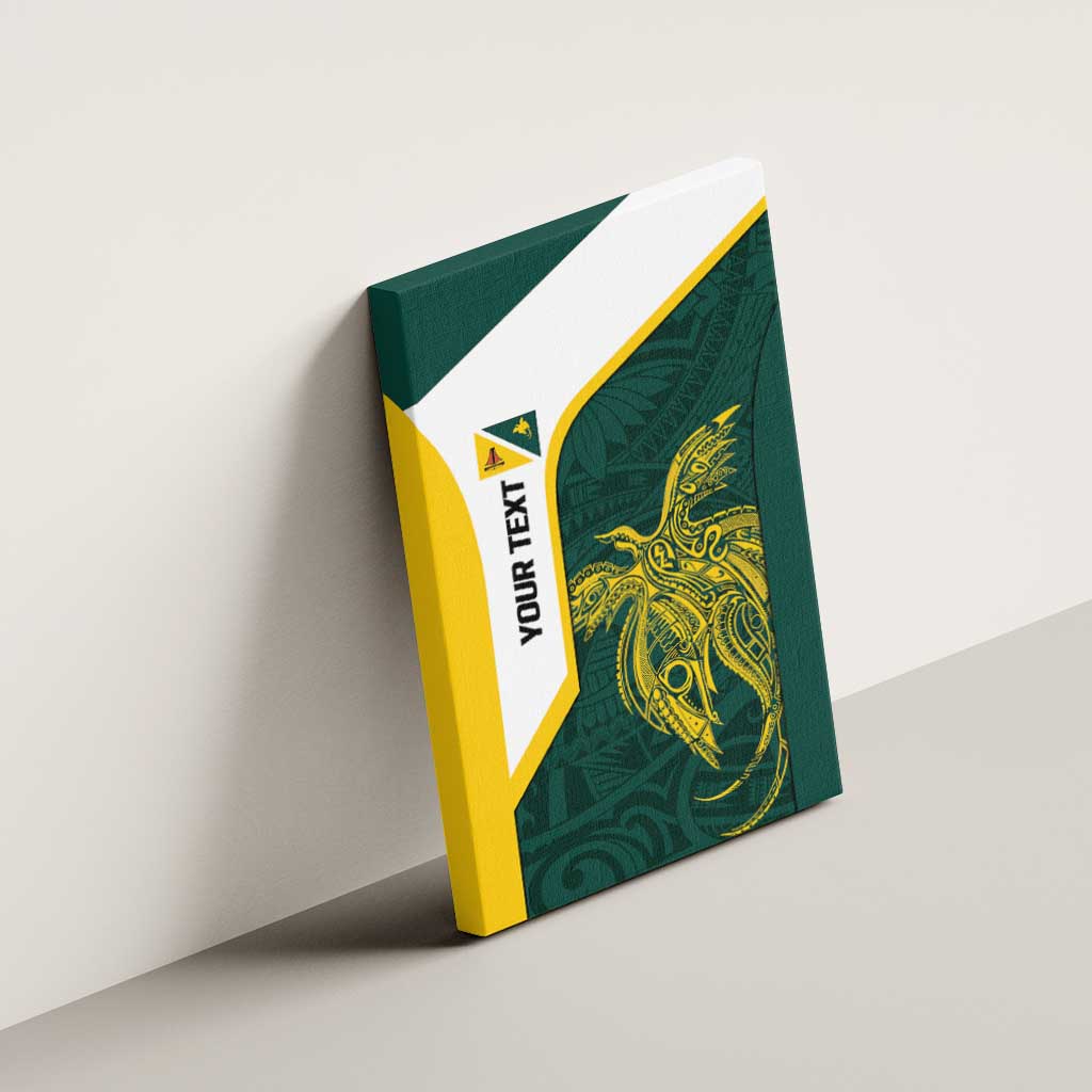 Personalised PNG Jiwaka Province Canvas Wall Art Bird of Paradise Tattoo Flag Motif - Polynesian Pride