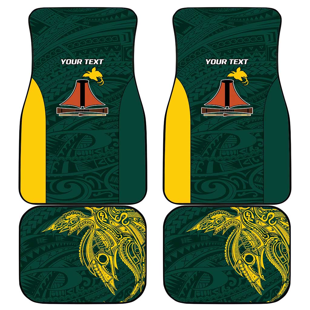 Personalised PNG Jiwaka Province Car Mats Bird of Paradise Tattoo Flag Motif - Polynesian Pride