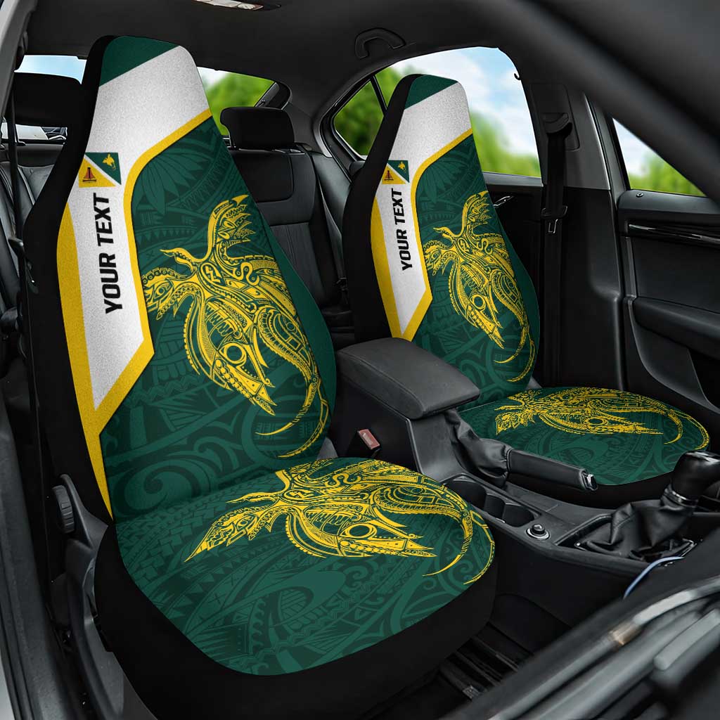 Personalised PNG Jiwaka Province Car Seat Cover Bird of Paradise Tattoo Flag Motif - Polynesian Pride