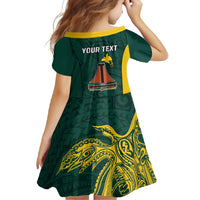 Personalised PNG Jiwaka Province Family Matching Off Shoulder Maxi Dress and Hawaiian Shirt Bird of Paradise Tattoo Flag Motif - Polynesian Pride