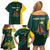 Personalised PNG Jiwaka Province Family Matching Off Shoulder Short Dress and Hawaiian Shirt Bird of Paradise Tattoo Flag Motif - Polynesian Pride