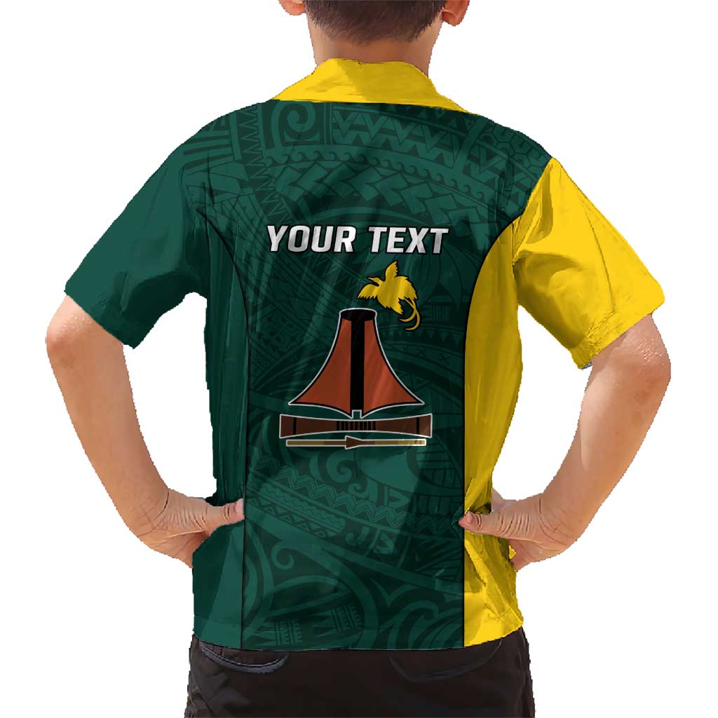 Personalised PNG Jiwaka Province Family Matching Short Sleeve Bodycon Dress and Hawaiian Shirt Bird of Paradise Tattoo Flag Motif - Polynesian Pride