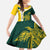 Personalised PNG Jiwaka Province Family Matching Summer Maxi Dress and Hawaiian Shirt Bird of Paradise Tattoo Flag Motif - Polynesian Pride
