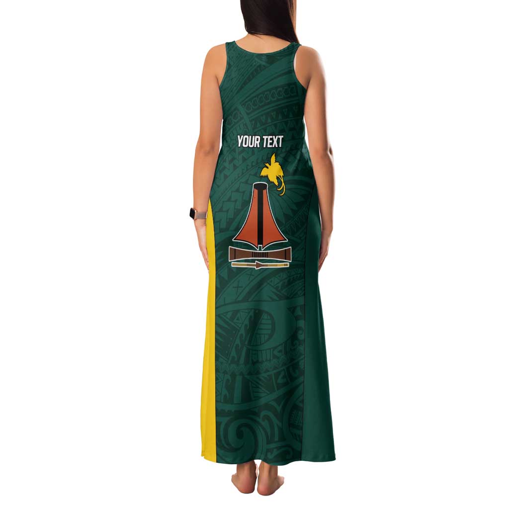 Personalised PNG Jiwaka Province Family Matching Tank Maxi Dress and Hawaiian Shirt Bird of Paradise Tattoo Flag Motif - Polynesian Pride