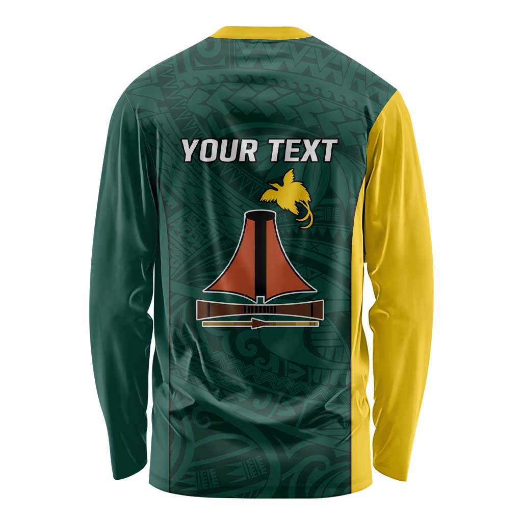 Personalised PNG Jiwaka Province Long Sleeve Shirt Bird of Paradise Tattoo Flag Motif - Polynesian Pride