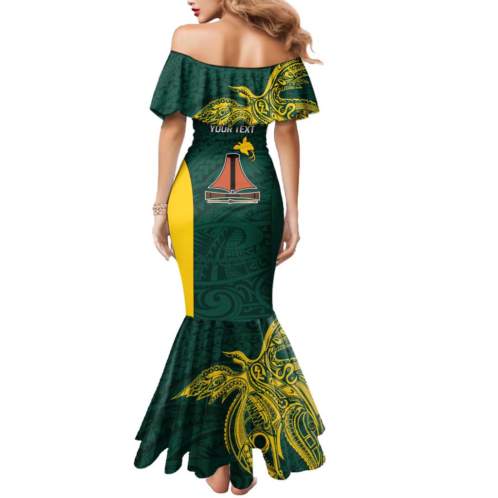 Personalised PNG Jiwaka Province Mermaid Dress Bird of Paradise Tattoo Flag Motif - Polynesian Pride