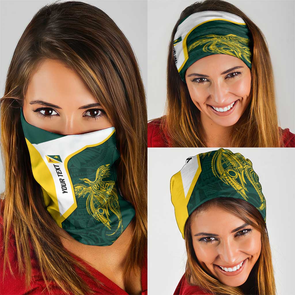 Personalised PNG Jiwaka Province Neck Gaiter Bird of Paradise Tattoo Flag Motif - Polynesian Pride