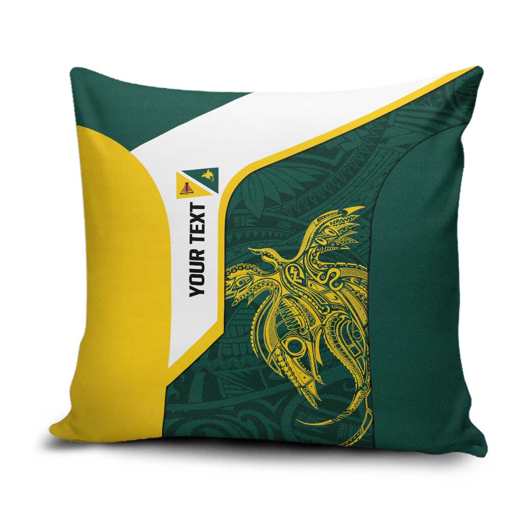 Personalised PNG Jiwaka Province Pillow Cover Bird of Paradise Tattoo Flag Motif - Polynesian Pride