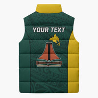 Personalised PNG Jiwaka Province Sleeveless Puffer Jacket Bird of Paradise Tattoo Flag Motif - Polynesian Pride