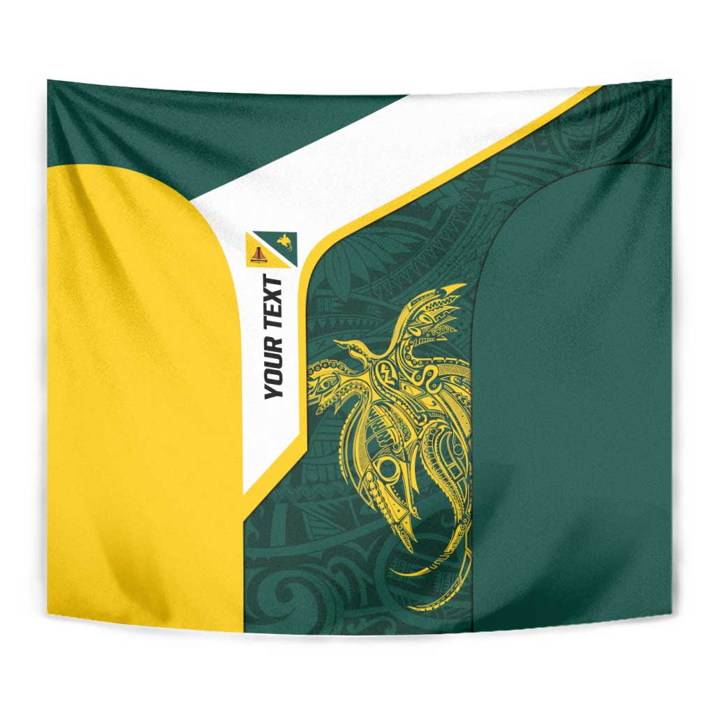 Personalised PNG Jiwaka Province Tapestry Bird of Paradise Tattoo Flag Motif - Polynesian Pride