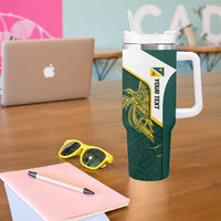 Personalised PNG Jiwaka Province Tumbler With Handle Bird of Paradise Tattoo Flag Motif - Polynesian Pride