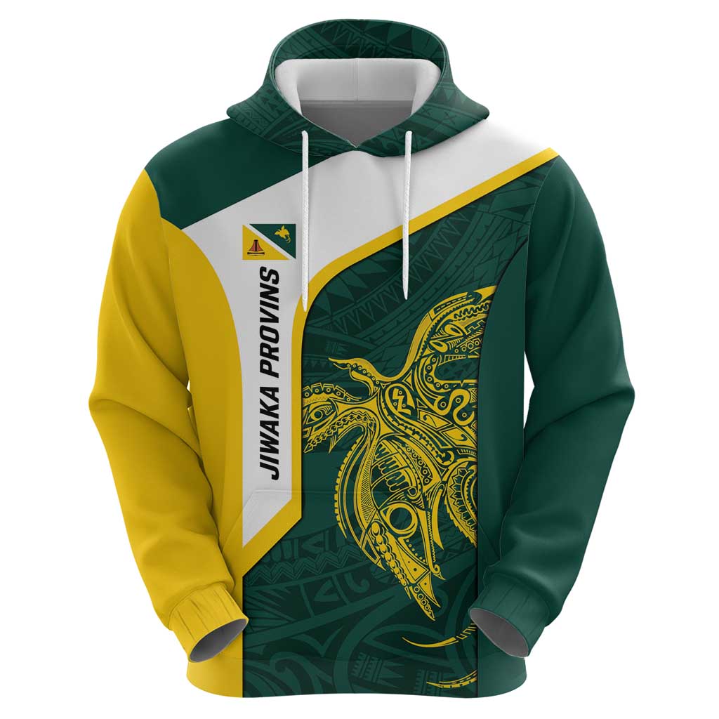 Personalised PNG Jiwaka Province Zip Hoodie Bird of Paradise Tattoo Flag Motif - Polynesian Pride