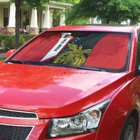 Personalised PNG Sandaun Province Auto Sun Shade Bird of Paradise Tattoo Flag Motif - Polynesian Pride