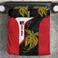 Personalised PNG Sandaun Province Bedding Set Bird of Paradise Tattoo Flag Motif - Polynesian Pride