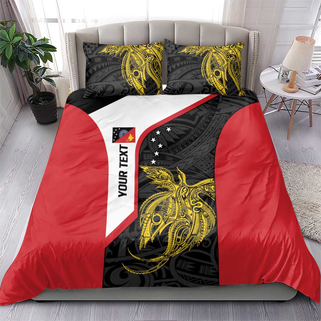 Personalised PNG Sandaun Province Bedding Set Bird of Paradise Tattoo Flag Motif - Polynesian Pride