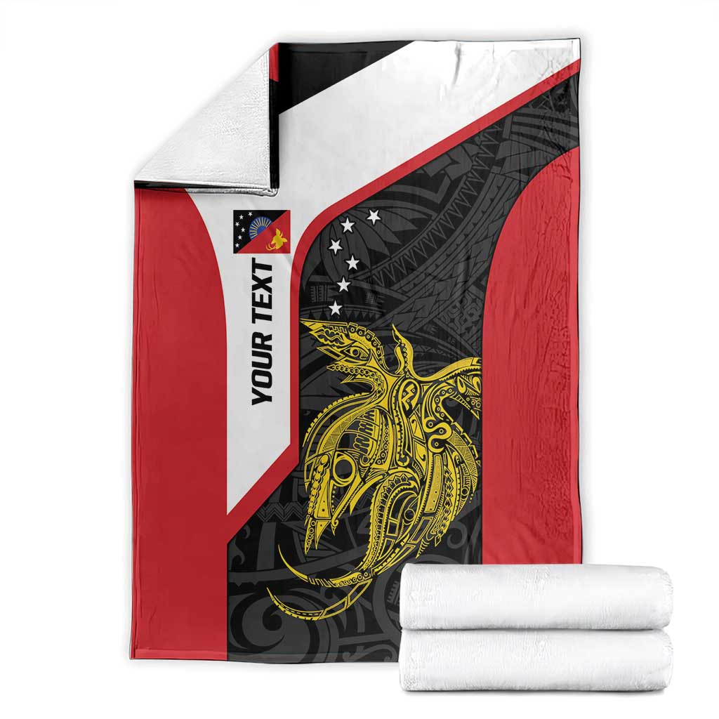 Personalised PNG Sandaun Province Blanket Bird of Paradise Tattoo Flag Motif - Polynesian Pride