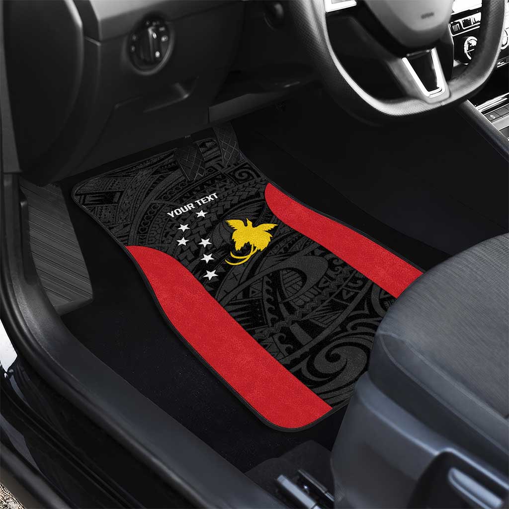 Personalised PNG Sandaun Province Car Mats Bird of Paradise Tattoo Flag Motif - Polynesian Pride