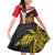 Personalised PNG Sandaun Province Family Matching Off Shoulder Short Dress and Hawaiian Shirt Bird of Paradise Tattoo Flag Motif - Polynesian Pride