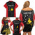 Personalised PNG Sandaun Province Family Matching Off Shoulder Short Dress and Hawaiian Shirt Bird of Paradise Tattoo Flag Motif - Polynesian Pride
