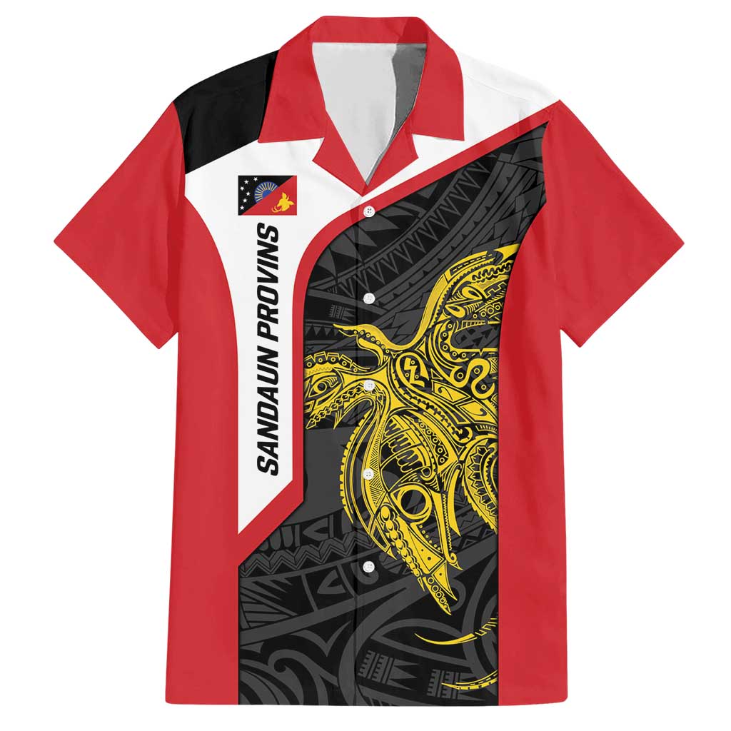 Personalised PNG Sandaun Province Family Matching Short Sleeve Bodycon Dress and Hawaiian Shirt Bird of Paradise Tattoo Flag Motif - Polynesian Pride