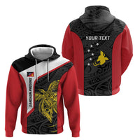 Personalised PNG Sandaun Province Hoodie Bird of Paradise Tattoo Flag Motif - Polynesian Pride