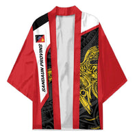 Personalised PNG Sandaun Province Kimono Bird of Paradise Tattoo Flag Motif - Polynesian Pride