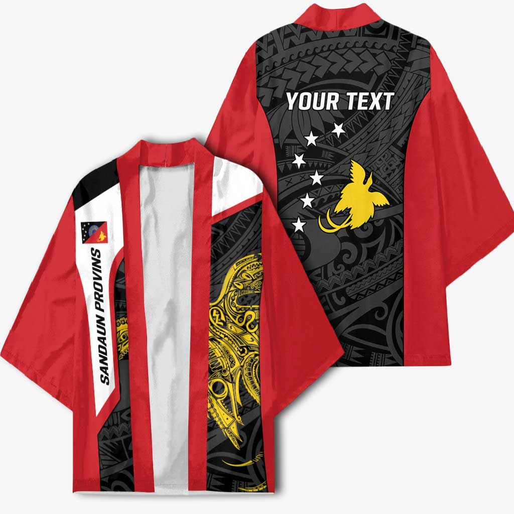 Personalised PNG Sandaun Province Kimono Bird of Paradise Tattoo Flag Motif - Polynesian Pride