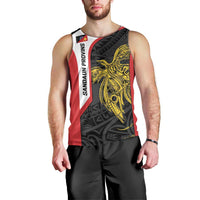 Personalised PNG Sandaun Province Men Tank Top Bird of Paradise Tattoo Flag Motif - Polynesian Pride