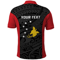 Personalised PNG Sandaun Province Polo Shirt Bird of Paradise Tattoo Flag Motif - Polynesian Pride