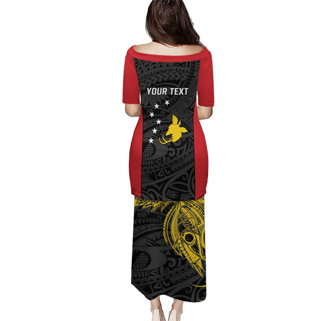 Personalised PNG Sandaun Province Puletasi Bird of Paradise Tattoo Flag Motif - Polynesian Pride