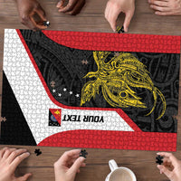 Personalised PNG Sandaun Province Puzzle Bird of Paradise Tattoo Flag Motif - Polynesian Pride