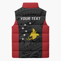 Personalised PNG Sandaun Province Sleeveless Puffer Jacket Bird of Paradise Tattoo Flag Motif - Polynesian Pride