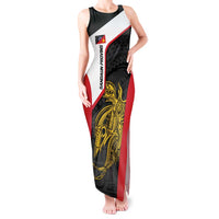 Personalised PNG Sandaun Province Tank Maxi Dress Bird of Paradise Tattoo Flag Motif - Polynesian Pride