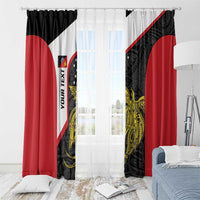 Personalised PNG Sandaun Province Window Curtain Bird of Paradise Tattoo Flag Motif - Polynesian Pride