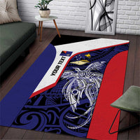 Personalised PNG West New Britain Province Area Rug Bird of Paradise Tattoo Flag Motif - Polynesian Pride