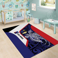 Personalised PNG West New Britain Province Area Rug Bird of Paradise Tattoo Flag Motif - Polynesian Pride