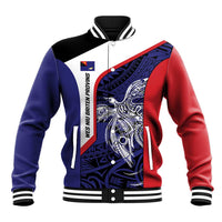 Personalised PNG West New Britain Province Baseball Jacket Bird of Paradise Tattoo Flag Motif - Polynesian Pride