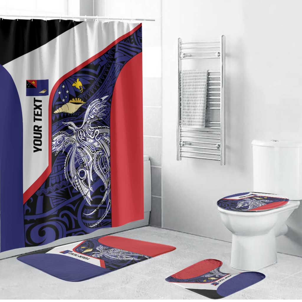 Personalised PNG West New Britain Province Bathroom Set Bird of Paradise Tattoo Flag Motif - Polynesian Pride