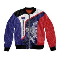 Personalised PNG West New Britain Province Bomber Jacket Bird of Paradise Tattoo Flag Motif - Polynesian Pride