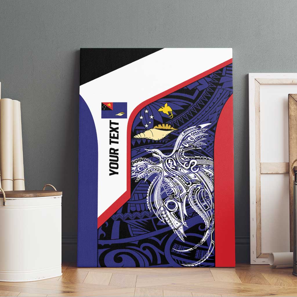 Personalised PNG West New Britain Province Canvas Wall Art Bird of Paradise Tattoo Flag Motif - Polynesian Pride