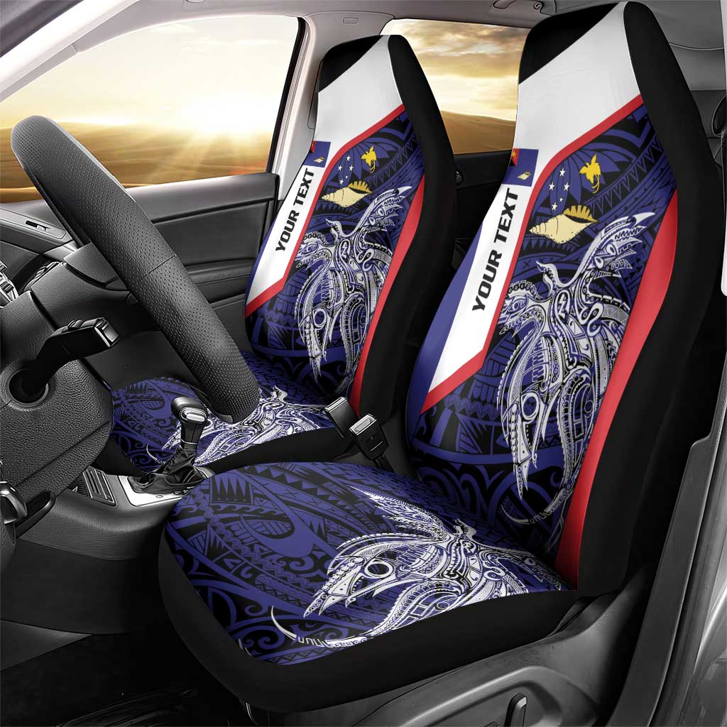 Personalised PNG West New Britain Province Car Seat Cover Bird of Paradise Tattoo Flag Motif - Polynesian Pride