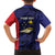 Personalised PNG West New Britain Province Family Matching Off Shoulder Short Dress and Hawaiian Shirt Bird of Paradise Tattoo Flag Motif - Polynesian Pride