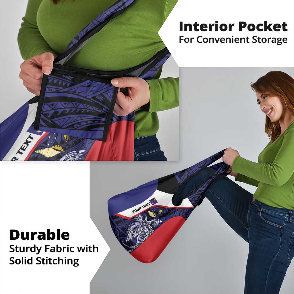 Personalised PNG West New Britain Province Grocery Bag Bird of Paradise Tattoo Flag Motif - Polynesian Pride