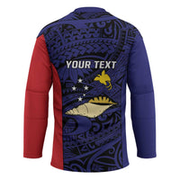 Personalised PNG West New Britain Province Hockey Jersey Bird of Paradise Tattoo Flag Motif - Polynesian Pride