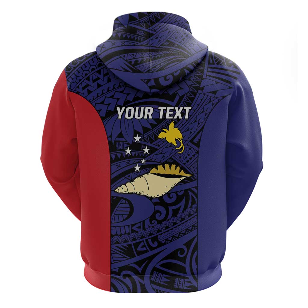 Personalised PNG West New Britain Province Hoodie Bird of Paradise Tattoo Flag Motif - Polynesian Pride