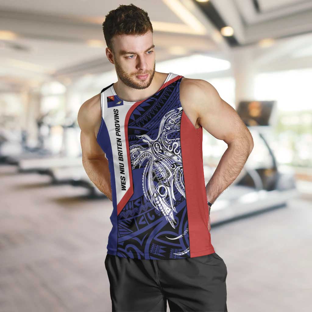 Personalised PNG West New Britain Province Men Tank Top Bird of Paradise Tattoo Flag Motif - Polynesian Pride